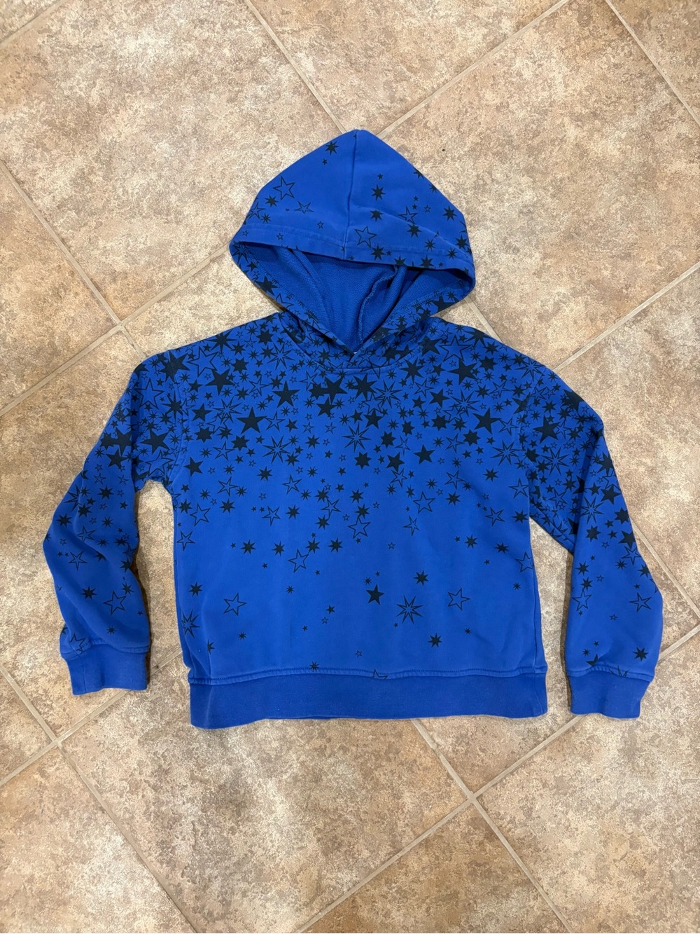 Blue Star Print Kids Hooded Sweatshirt